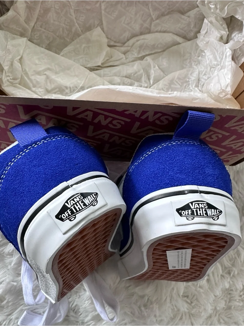 NEW Vans KNU SKOOL Kids Blue Skate-Style Sneakers with White Stripe size 3